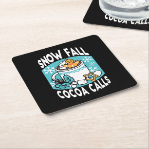 Hete cacao en wintercharme - Snow Herfst Cocoa Cal Kartonnen Onderzetters