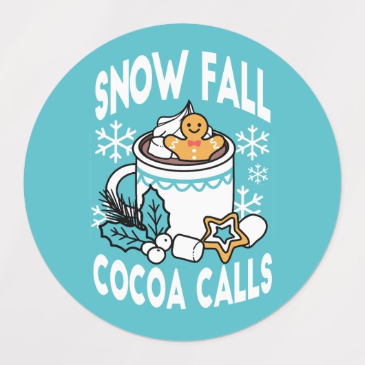 Hete cacao en wintercharme - Snow Herfst Cocoa Cal Labels (Design 2)