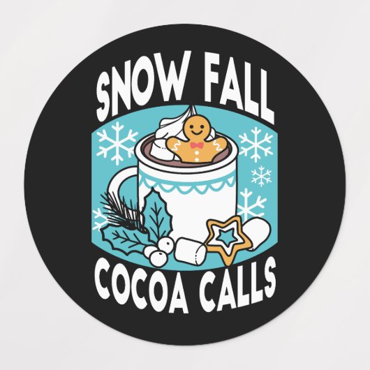 Hete cacao en wintercharme - Snow Herfst Cocoa Cal Labels (Design 1)