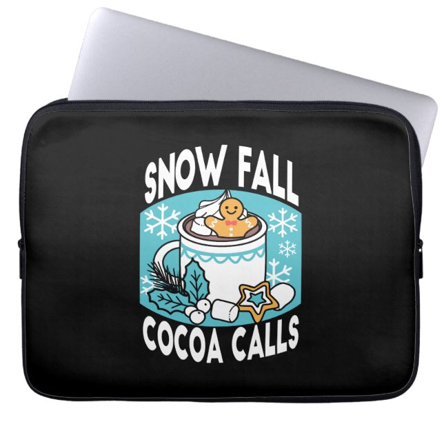 Hete cacao en wintercharme - Snow Herfst Cocoa Cal Laptop Sleeve (Voorkant)