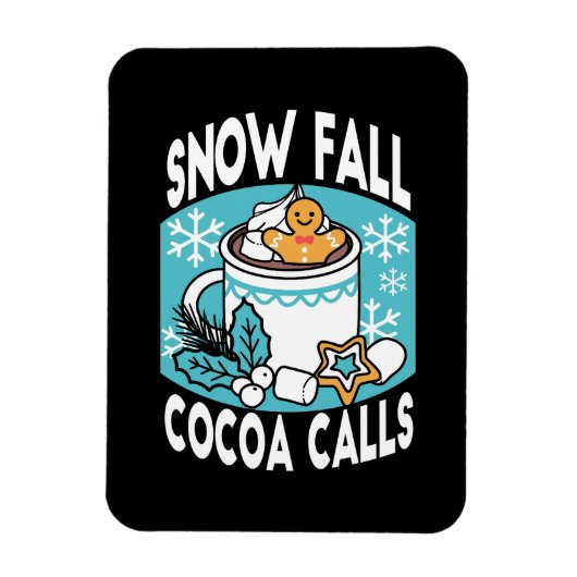 Hete cacao en wintercharme - Snow Herfst Cocoa Cal Magneet (Verticaal)
