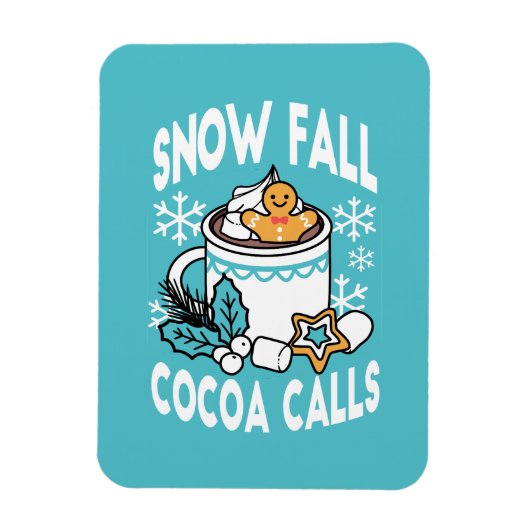 Hete cacao en wintercharme - Snow Herfst Cocoa Cal Magneet (Verticaal)