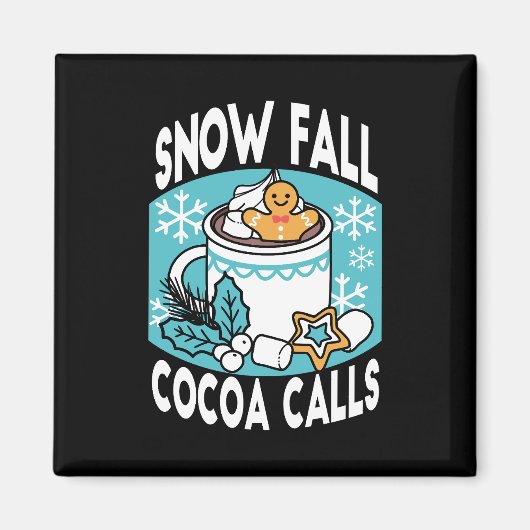 Hete cacao en wintercharme - Snow Herfst Cocoa Cal Magneet (Voorkant)