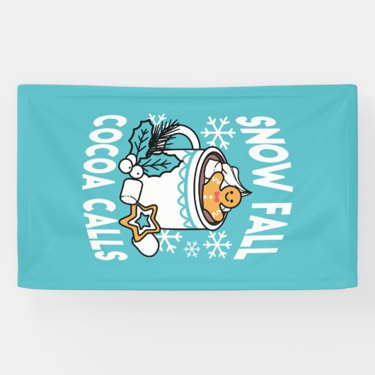 Hete cacao en wintercharme - Snow Herfst Cocoa Cal Spandoek (Horizontaal)