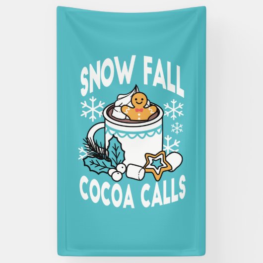 Hete cacao en wintercharme - Snow Herfst Cocoa Cal Spandoek (Verticaal)