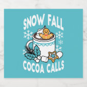 Hete cacao en wintercharme - Snow Herfst Cocoa Cal Sparkling Wijnetiket (Enkel label)