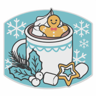 Hete cacao en wintercharme - Snow Herfst Cocoa Cal Sticker