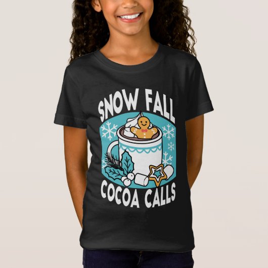 Hete cacao en wintercharme - Snow Herfst Cocoa Cal T-shirt (Voorkant)