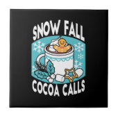 Hete cacao en wintercharme - Snow Herfst Cocoa Cal Tegeltje (Voorkant)