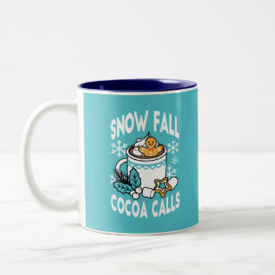 Hete cacao en wintercharme - Snow Herfst Cocoa Cal Tweekleurige Koffiemok