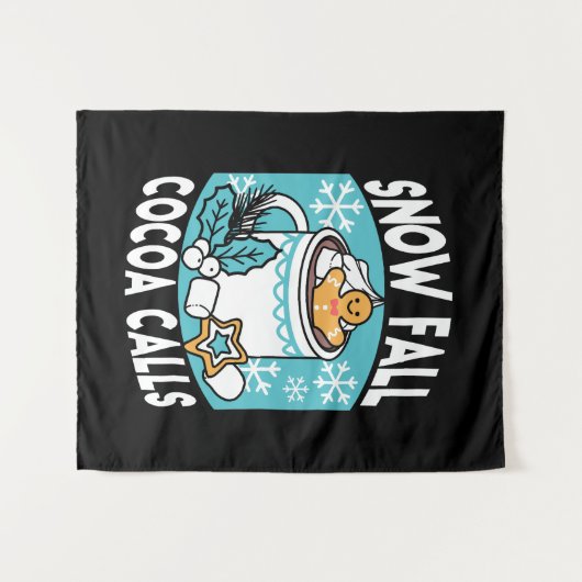 Hete cacao en wintercharme - Snow Herfst Cocoa Cal Wandkleed (Voorkant (horizontaal))