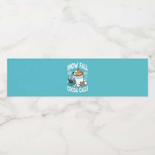 Hete cacao en wintercharme - Snow Herfst Cocoa Cal Waterfles Etiket (Enkel label)