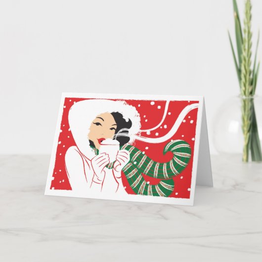 Hete Cacao Feestdagen Kaart (Voorkant)