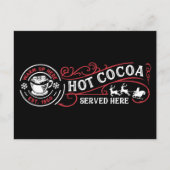 Hete cacao geserveerd hier feestdagenkaart (Voorkant)