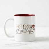 Hete cacao geserveerd hier Schattigee handschrift Tweekleurige Koffiemok (Links)