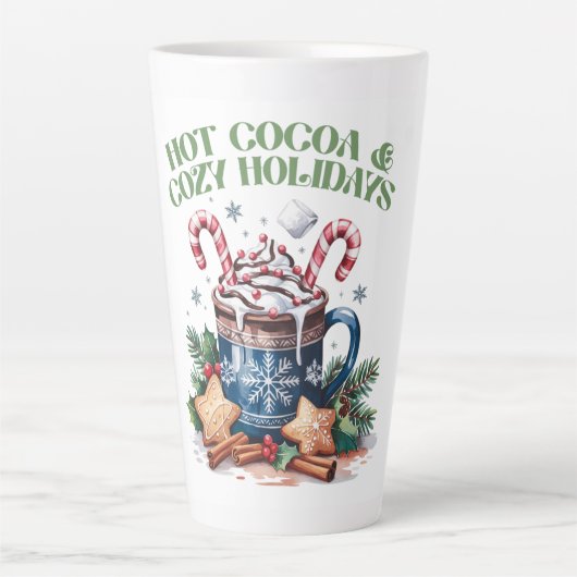 Hete Cacao & Gezellige Feestdagen Latte Mok (Voorkant)