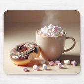 Hete cacao met donut muismat (Voorkant)