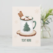hete cacao met marshmallow feestdagenkaart (Staand voorkant)