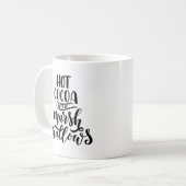 Hete cacao met Marshmallows Typografie Mok (Voorkant links)