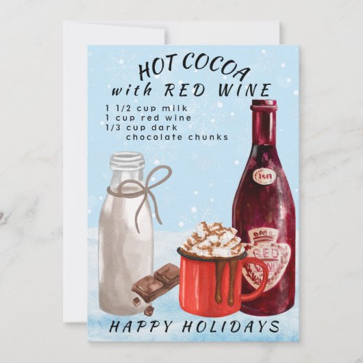 Hete cacao met roodwijn-chocolade Briefkaart (Voorkant)