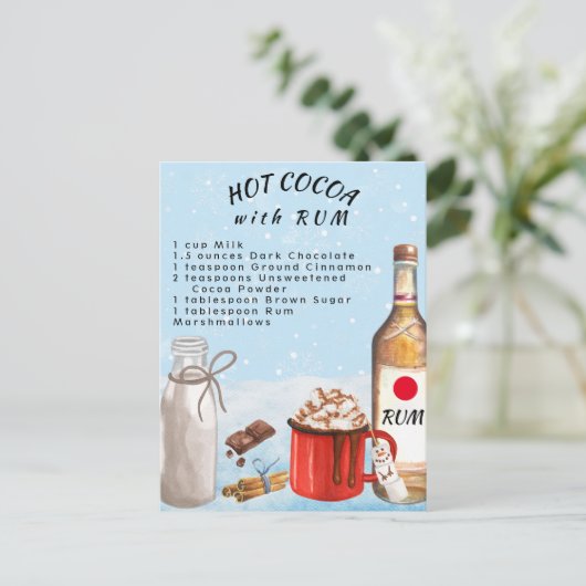 Hete cacao met roomchocolade briefkaart (Staand voorkant)