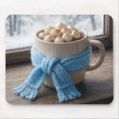 hete cacao met winter sjaal muismat (Voorkant)
