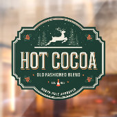 Hete cacao ouderwetse mix Kerstmis Raamsticker (Vel 2)