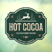 Hete cacao ouderwetse mix Kerstmis Raamsticker (Vel 3)