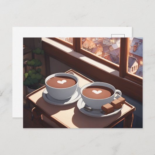 Hete cacao, Postkruising Briefkaart (Voorkant / Achterkant)