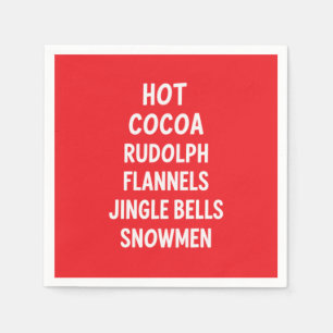 Hete Cacao Rendier Flanel Jingle Bells Kerstman  Servet