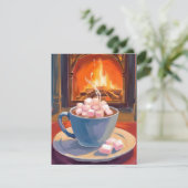 Hete Cacao Winter Open Haard Feestdagenkaart (Staand voorkant)