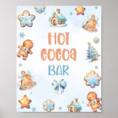 Hete cacaobar Blauwe Cookie Kerstmis Verjaardag Poster (Voorkant)