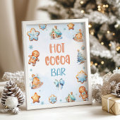 Hete cacaobar Blauwe Cookie Kerstmis Verjaardag Poster