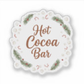 Hete Cacaobar Station Rustieke Kerst Sticker (Voorkant)