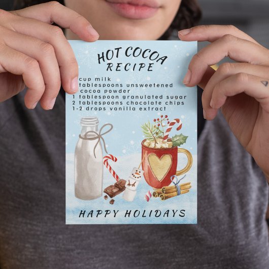 Hete cacaochocolade Recipe Kerstmis Briefkaart
