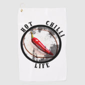 hete chilileven golfhanddoek (Voorkant)