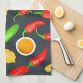 Hete Chilipepers Patroon Theedoek (Quarter Fold)