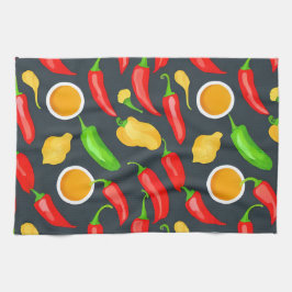 Hete Chilipepers Patroon Theedoek