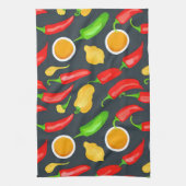 Hete Chilipepers Patroon Theedoek (Verticaal)