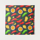 Hete Chilipepers Patroon Wandkleed (Voorkant (horizontaal))