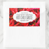 Hete chilisaus of chili voedsellabel sticker (Tas)