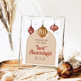 Hete Chocolade Bar Retro Bauble Kerstbruids Poster