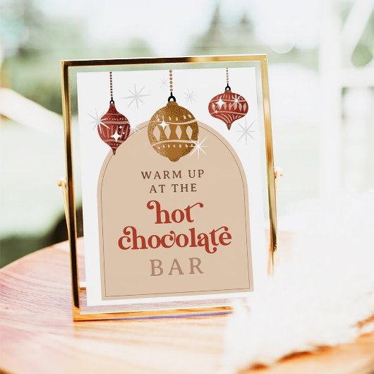 Hete Chocolade Bar Retro Bauble Kerstbruids Poster