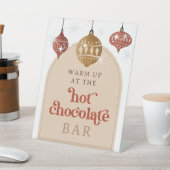 Hete Chocolade Bar Retro Bauble Kerstbruids Reclamebord Met Voetstuk (Insitu)