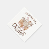 Hete Chocolade Beige Kerstmis Naam Papier Servette Servet (Hoek)