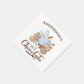 Hete Chocolade Blauwe Kerstmis Naam Papier Servett Servet (Hoek)