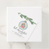 Hete chocolade bom tag. Waterverf winter Bedankjes Labels (In situ)