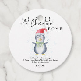 Hete chocolade bom tag.Winter hete cacaobom Bedankjes Labels