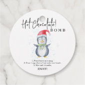Hete chocolade bom tag.Winter hete cacaobom Bedankjes Labels (Achterkant)