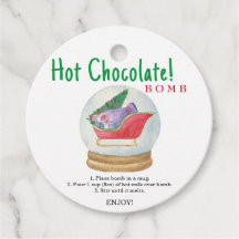 Hete chocolade bom tag.Winter hete cacaobom
